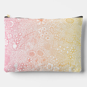 Detailed Garden Scene Artist Birthday Coral Peach Accessory Pouch