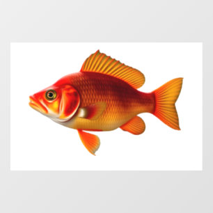 Detailed Illustration of a Red Goldfish Window Cling