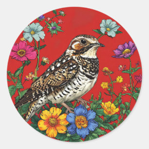 Detailed Illustration of a Thrush Bird Classic Round Sticker