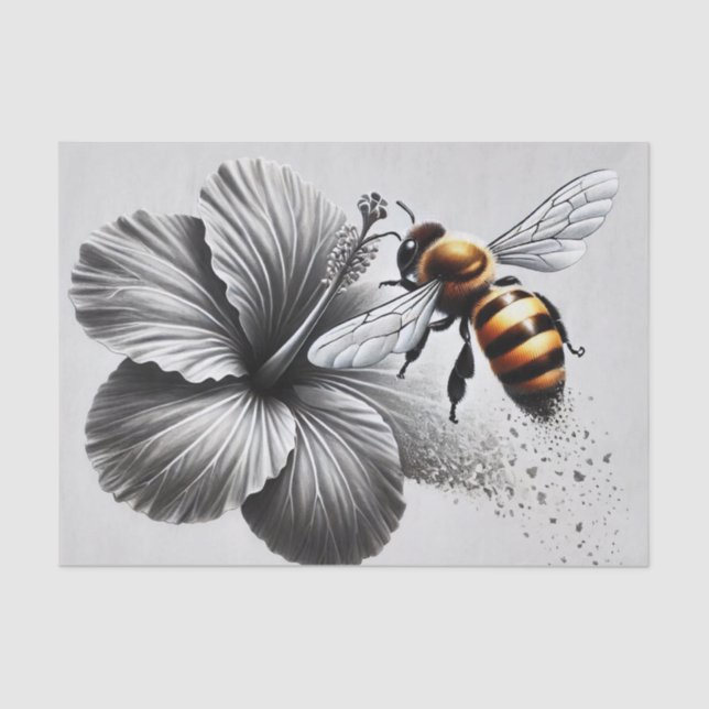 Detailed Macro View of a Honeybee Tissue Paper (Front)