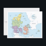 Detailed map of Denmark Postcard<br><div class="desc">Detailed map of Denmark</div>