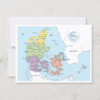 Detailed map of Denmark