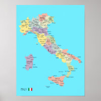 Detailed Map of Italy Regions