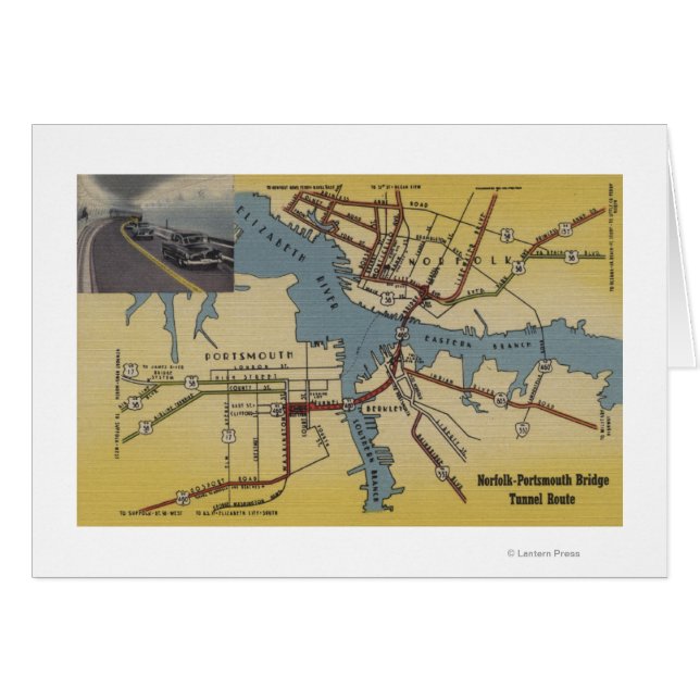 Detailed Map of Norfolk-Portsmouth Bridge Tunnel (Front Horizontal)