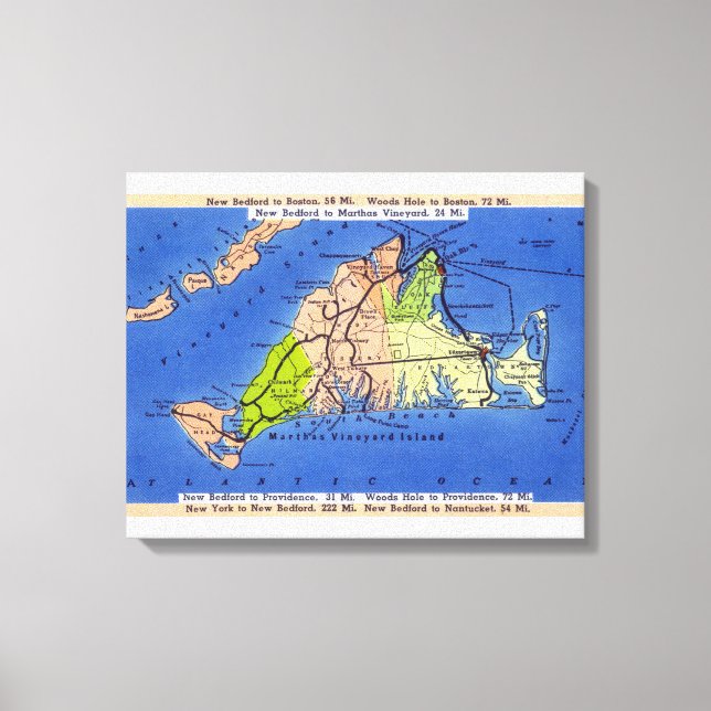 Detailed Map of the Island Canvas Print (Front)