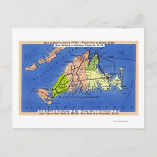 Detailed Map of the Island Postcard