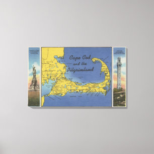 Detailed Map of the Pilgrimland Canvas Print