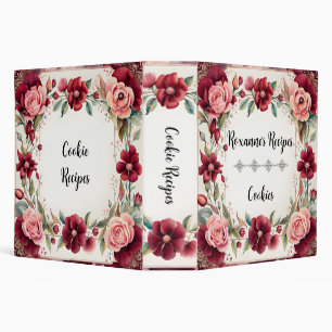 Detailed Maroon and Pink Flower Binder