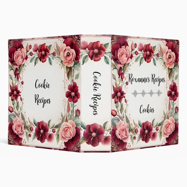 Detailed Maroon and Pink Flower Binder (Background)