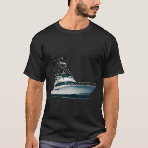 Detailed Offshore Sportfisher Yacht Illustration T-Shirt