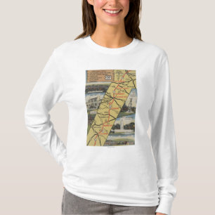 Detailed Postcard of Route 15 T-Shirt
