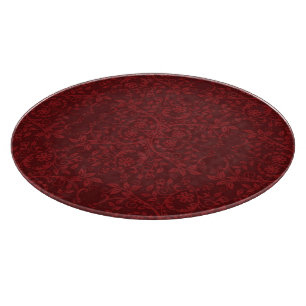 Detailed Red Floral Wallpaper Cutting Board