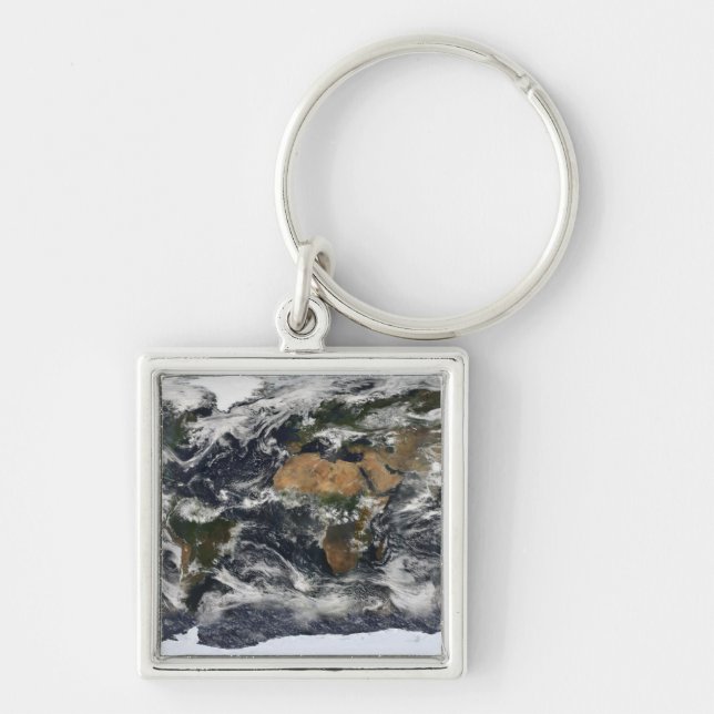 Detailed satellite view of Earth Keychain (Front)