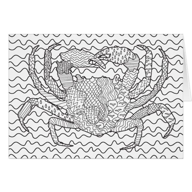 Detailed Sea Crab Doodle (Front Horizontal)