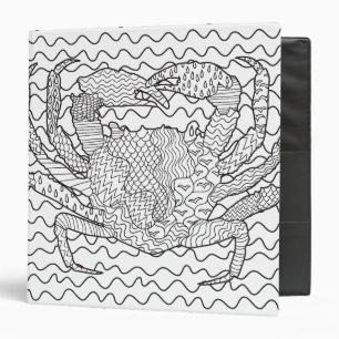 Detailed Sea Crab Doodle Binder