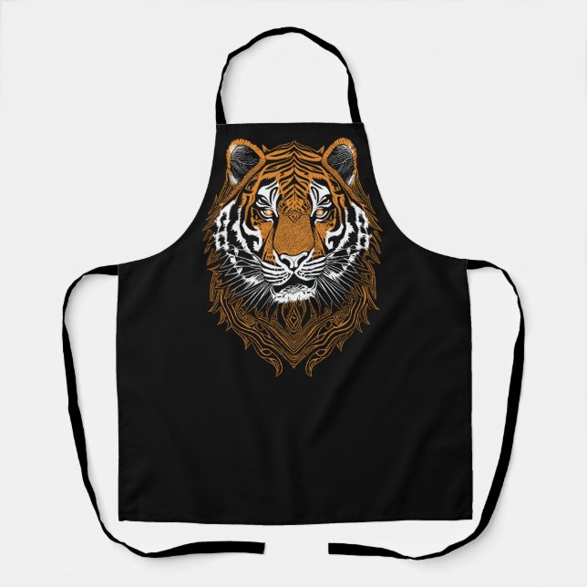 Detailed Tiger Face Apron (Front)