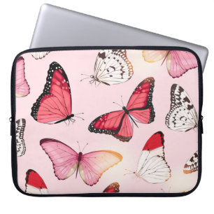 Detailed Tropical Butterfly: Vintage Pattern Laptop Sleeve