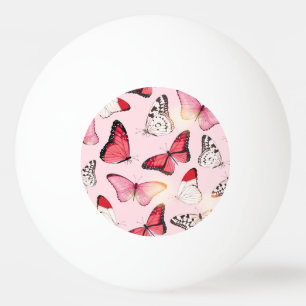 Detailed Tropical Butterfly: Vintage Pattern Ping Pong Ball