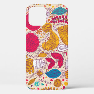Detailed Vintage Floral Pattern Design iPhone 12 Case