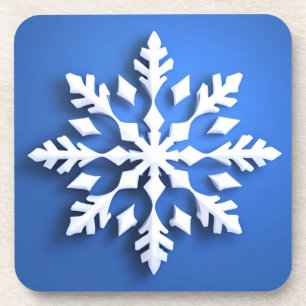 Detailed White Snowflake Design Coaster