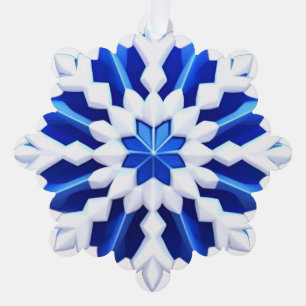 Detailed White Snowflake Design Ornament Card