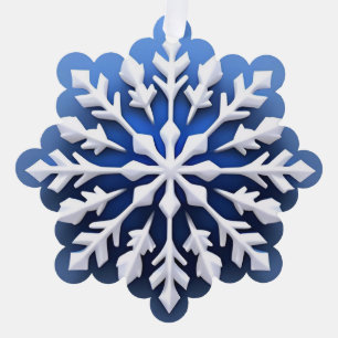 Detailed White Snowflake Design Ornament Card