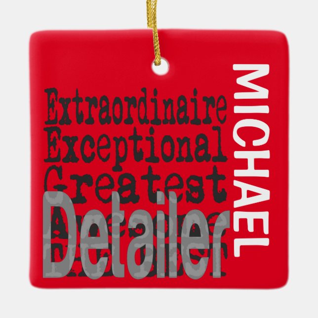 Detailer Extraordinaire CUSTOM Ceramic Ornament (Front)