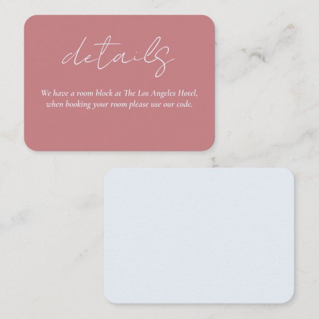 details card for love story wedding  (Front/Back)