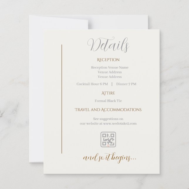 Details Card Minimalist wedding (Front)