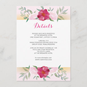 Details Card Pink Flowers & Stripes