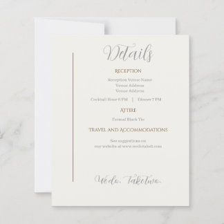 Details Card We do Take Two Second wedding