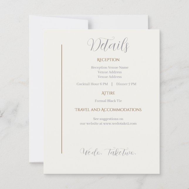 Details Card We do Take Two Second wedding (Front)