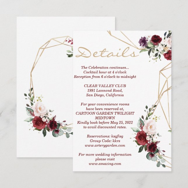 Détails carte florale nouveau (Devant / Derrière)