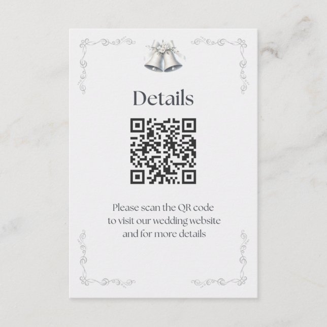 Détails de cloches de mariage en argent Encarts (Devant)