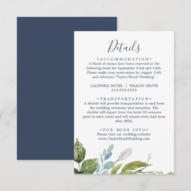 Détails de la verdure d'été Carte de boîtier (Devant / Derrière)