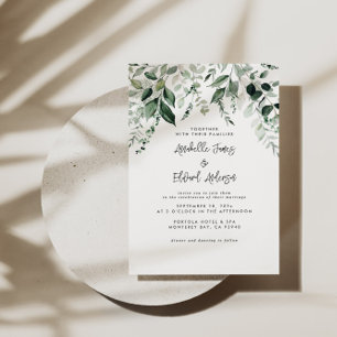 Détails de l'eucalyptus Mariage budget, invitation
