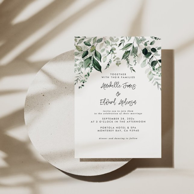 Détails de l'eucalyptus Mariage budget, invitation (Créateur téléchargé)