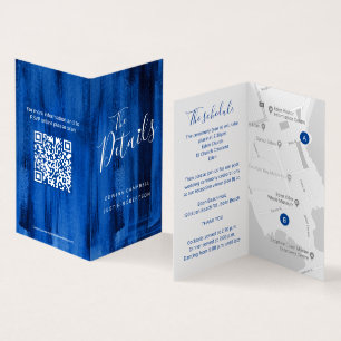 Détails de l'invité mariage carte code QR saphir b