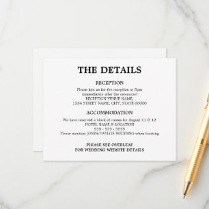 Détails du code QR minimaliste du Mariage Carte de