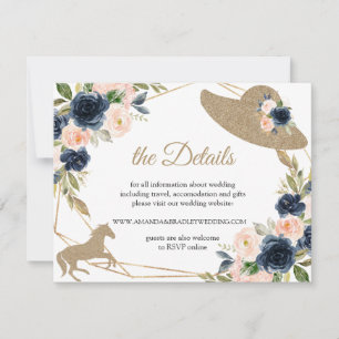 Détails du Mariage Blush & Navy Cartes de boîtier