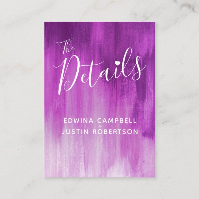 Détails du mariage carte de boîtier mauve violet a (Devant)