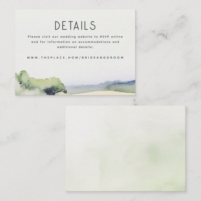 Détails du mariage Carte de petit boîtier (Devant / Derrière)