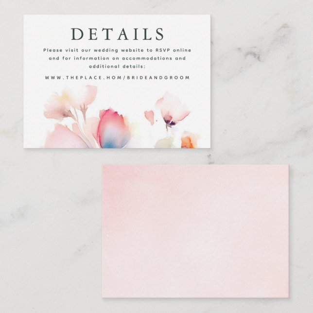 Détails du mariage Carte de petit boîtier (Devant / Derrière)