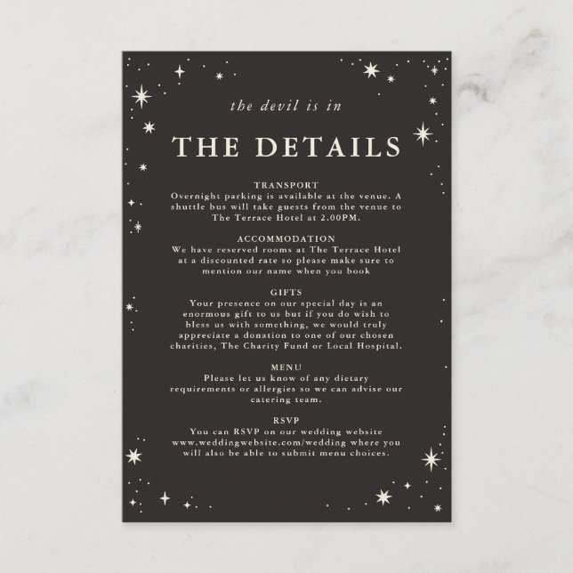 Détails du mariage céleste boho tarot carte invita (Devant)