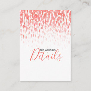 Détails du mariage corail cascade carte d'enceinte