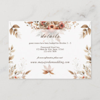 Détails du Mariage d'automne Carte de boîtier