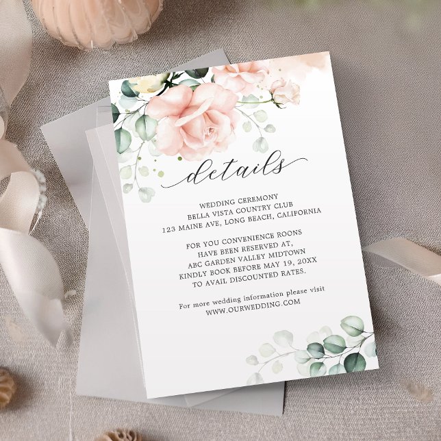 Détails du Mariage de fleurs rose vif Carte de boî (Créateur téléchargé)