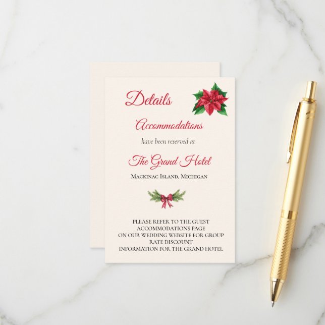 Détails du Mariage de Noël Carte de fermeture (Devant/Arrière en situation)