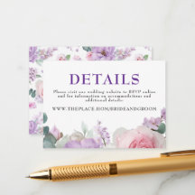 Détails du Mariage floral Petite carte de boîtier