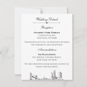 Détails du Mariage New York Skyline sur invitation